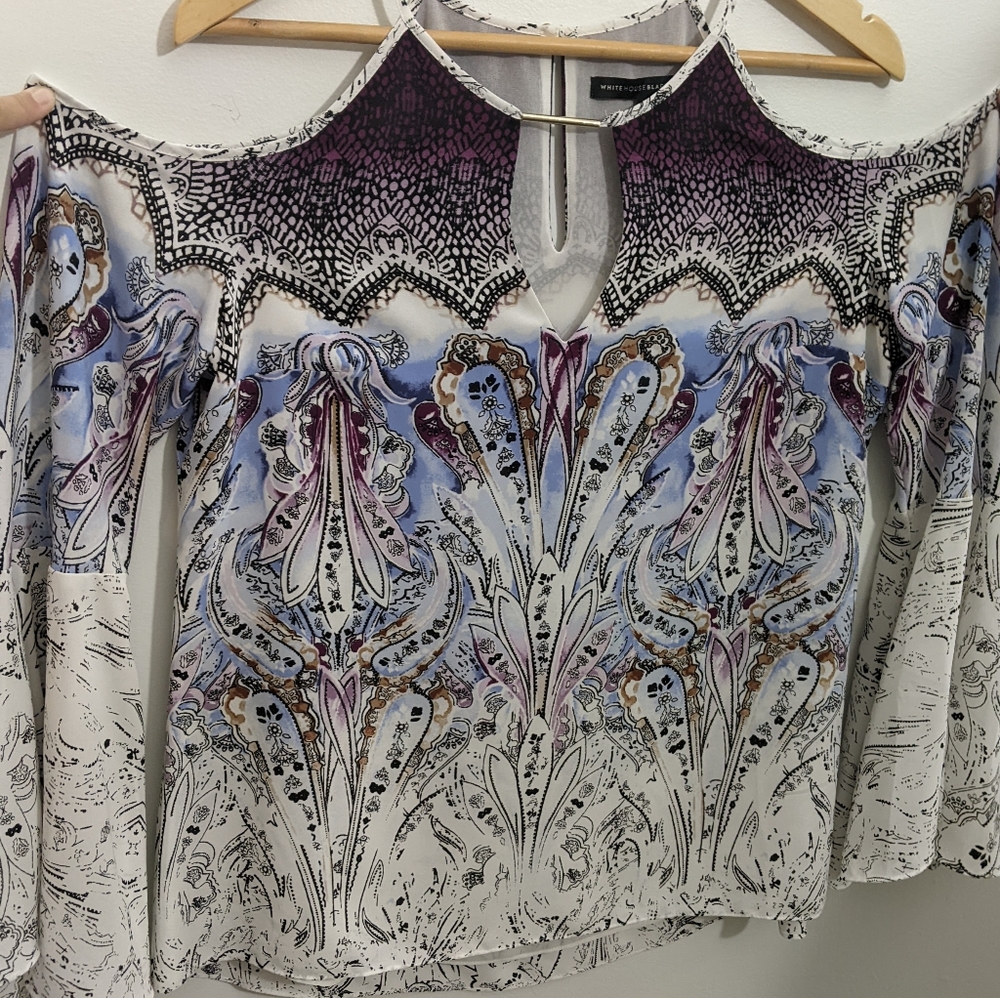 WHBM Cold-Shoulder Dressy Top
